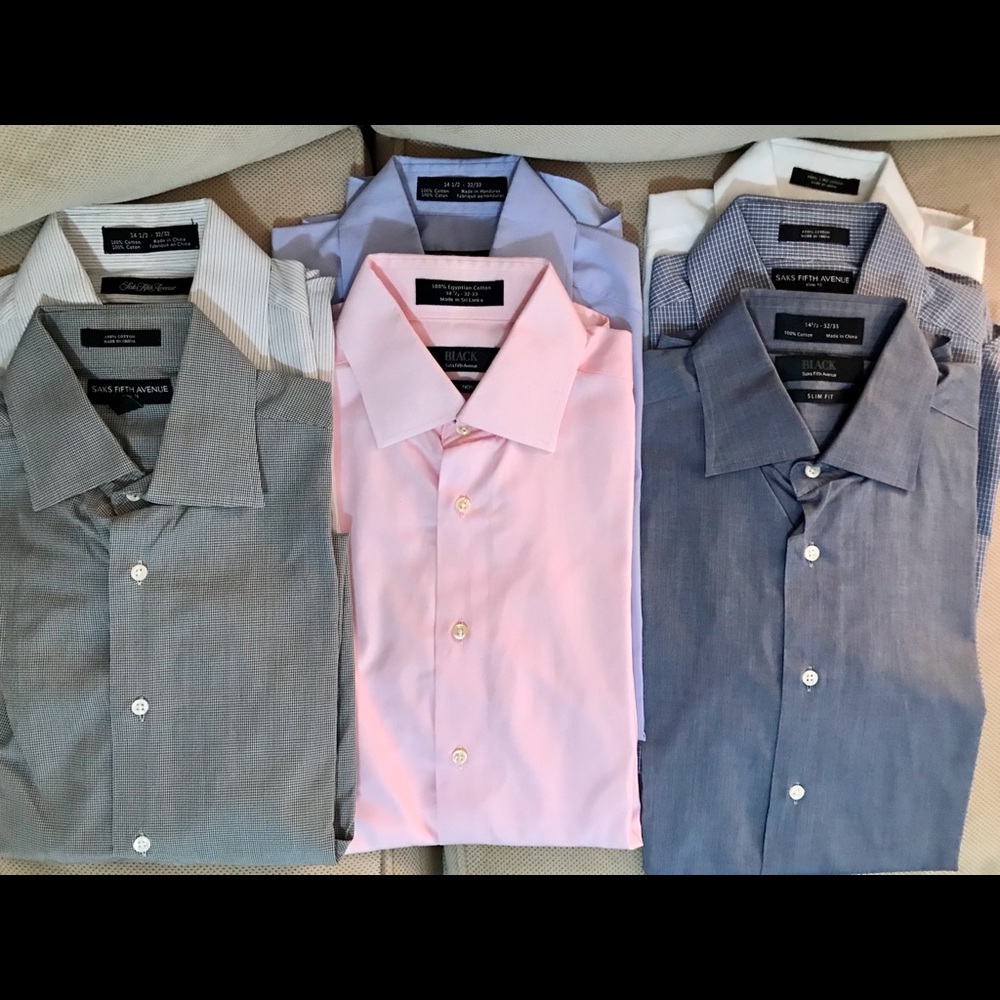 BUNDLE SAKS FIFTH AVENUE Long-Sleeved Dress Shirts